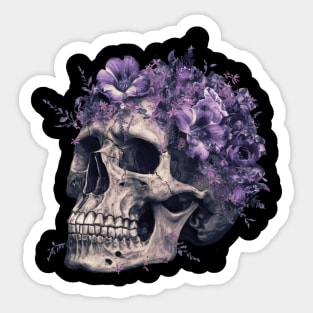 Floral Skull: Beauty and Darkness in Harmony Sticker